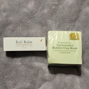 New Bali Balm lip balm and carbonated clay mask